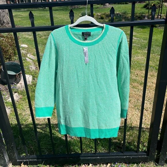 J Crew Waffle Weave Cashmere Sweater NWT - Picture 6 of 9